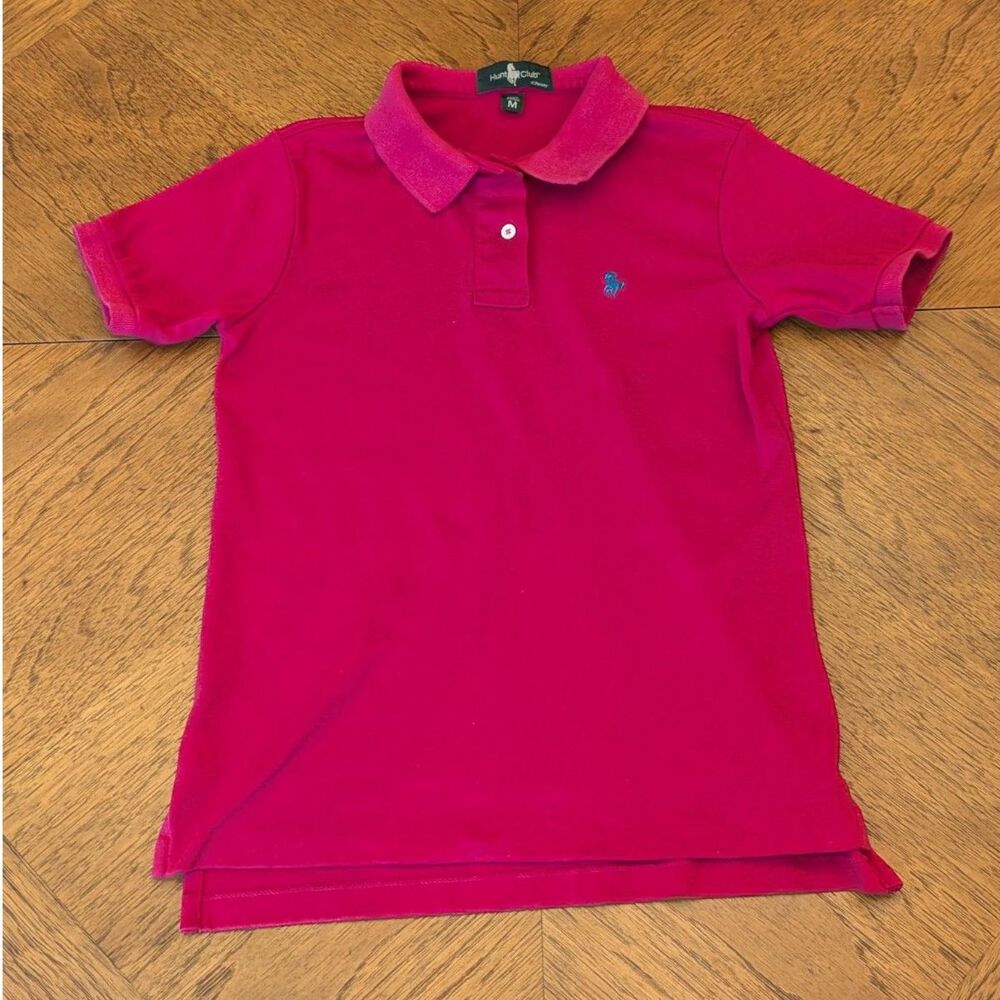 Vintage Hunt Club JCPenney Magenta Pink  Cotton Polo Shirt Size M